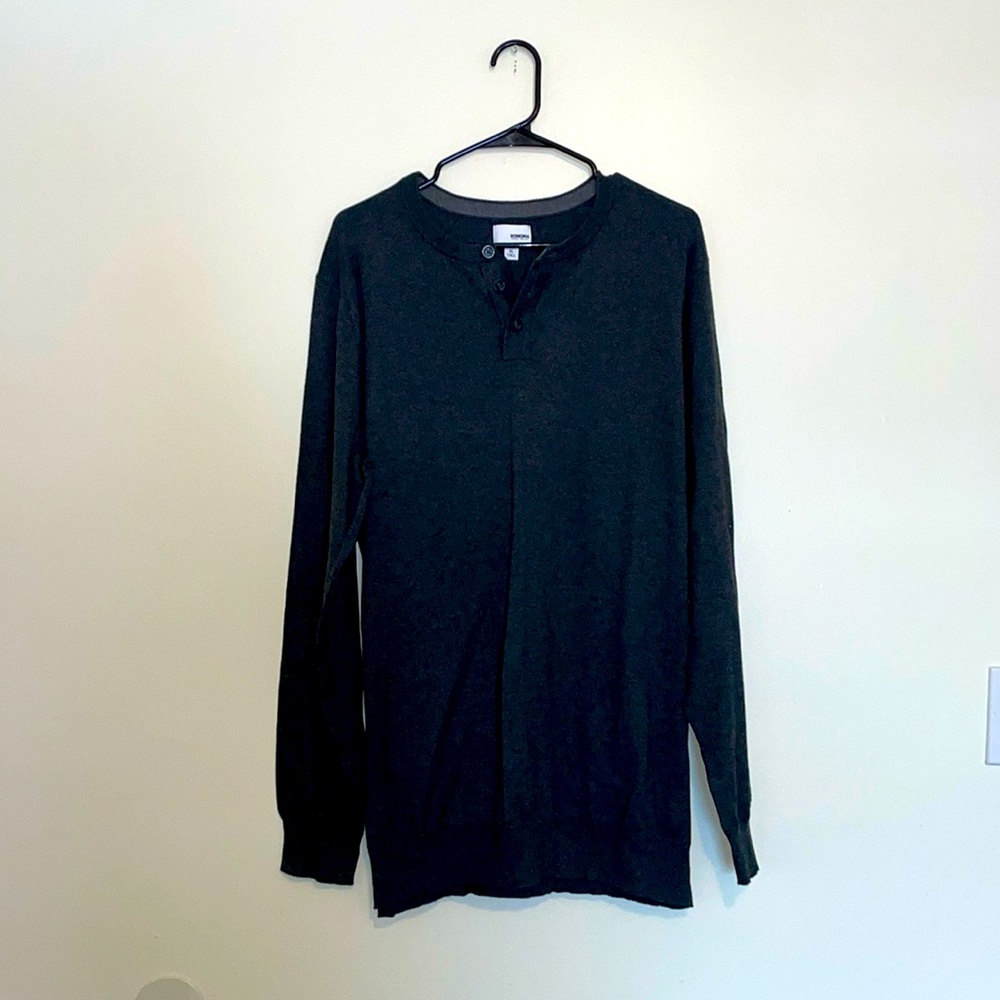 Sonoma | Long Sleeve V-Neck 3 Button Shirt